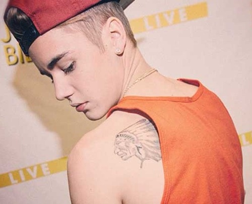 justin bieber tattoo on the back