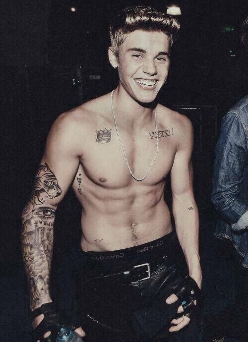 justin bieber tattoo smiling