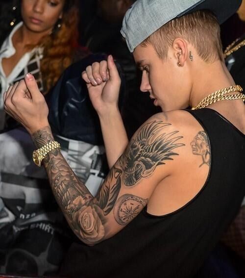 justin bieber tattoo upper arm