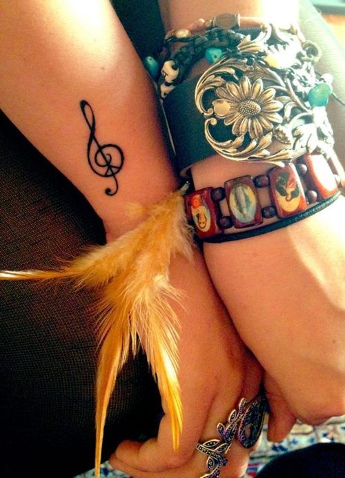 music tattoo small