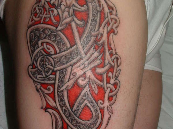 red tribal tattoo inspiration