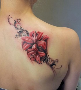 shoulder tattoo flower girl