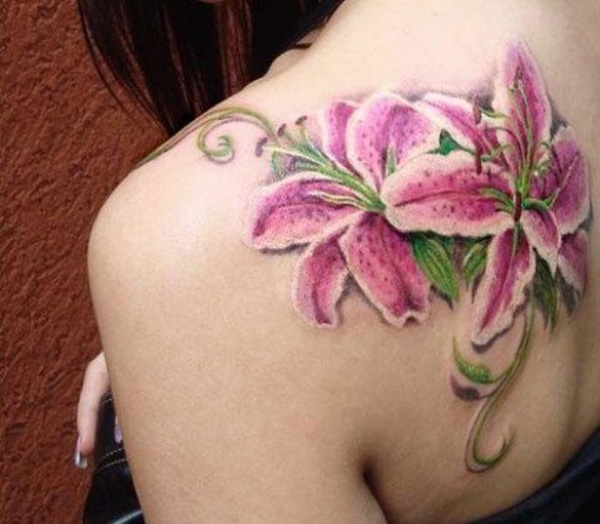 shoulder tattoo lily