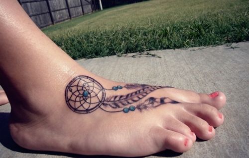 small Dreamcatcher Tattoo cool foot