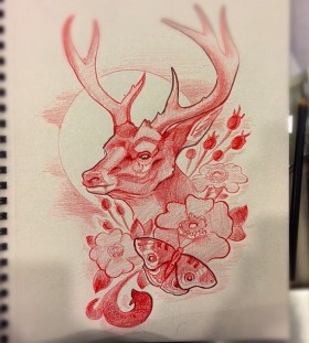 tattoo sketch deer idea