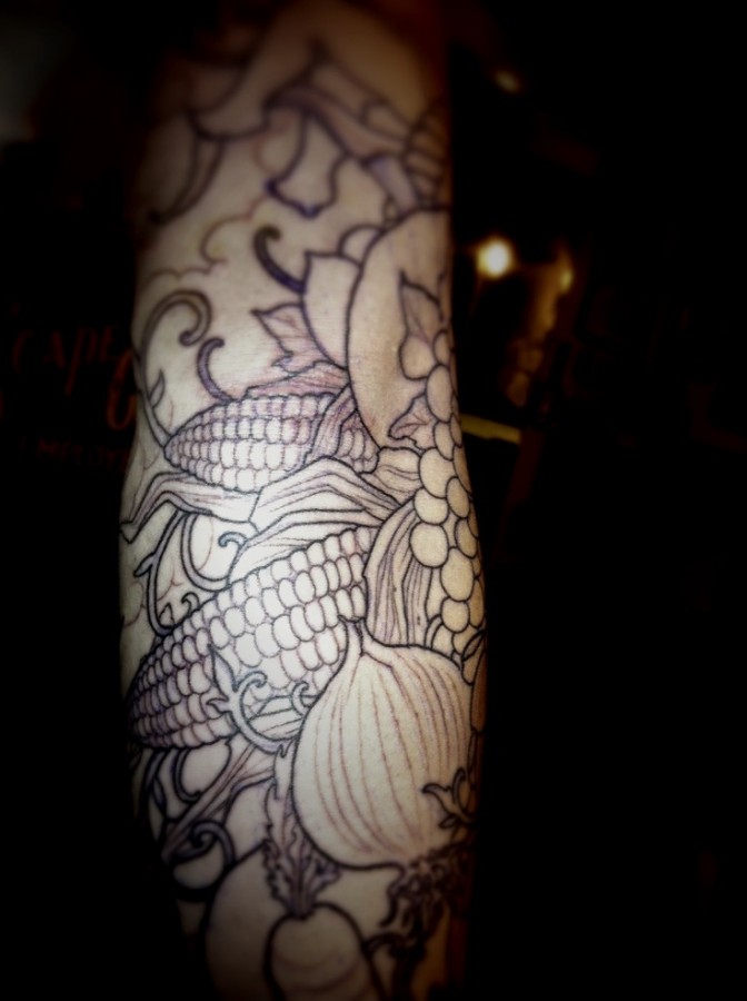 vegetable tattoo black