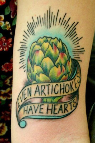 vegetable tattoo even artichockes have hearts