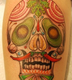 vegetable tattoo skull