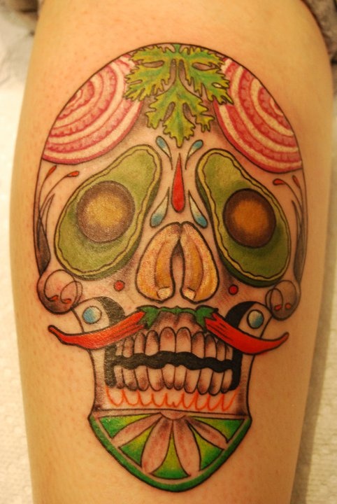 vegetable tattoo skull