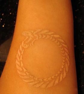 white ink  snake tattoo