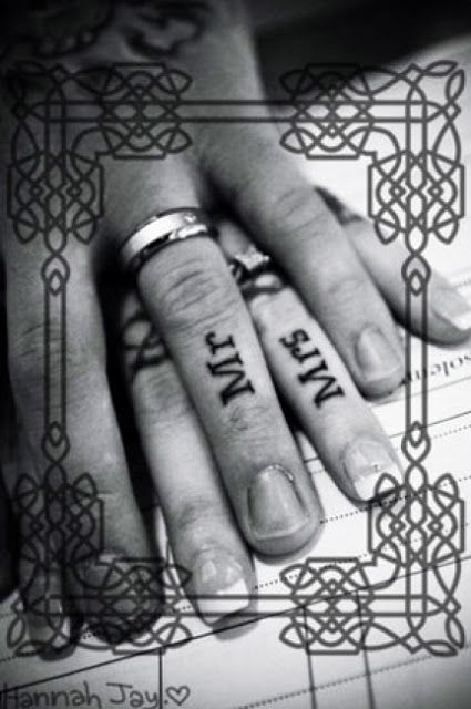 words on fingers  mr mrs