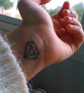 Amaizing diamond minimalistic style tattoo