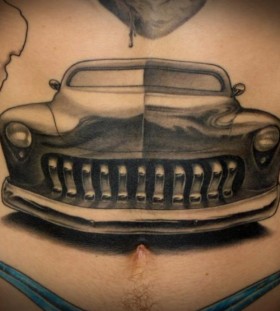 Amazing black car tattoo