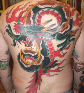 Back dragon tattoo by Mike Schweigert