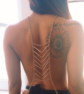Back sunflower tattoo