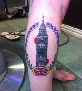 Big Ben and flag