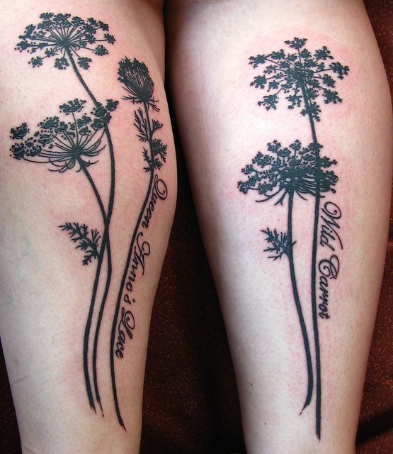 Black plant tattoo