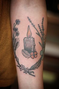 Candle tattoo by Alice Carrier