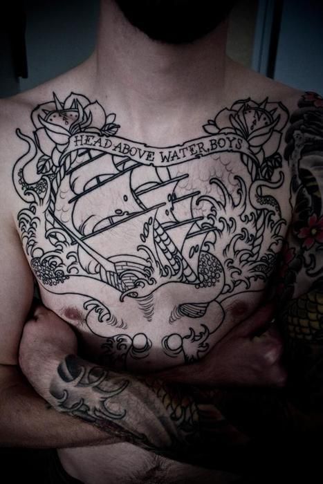 Chest man tattoo