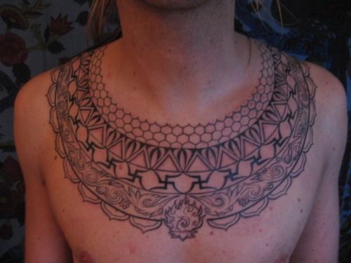 Chest tattoo by Miah Waska