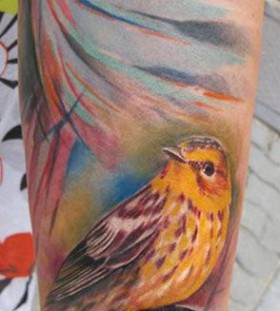 Colorful bird Ondrash Tattoo