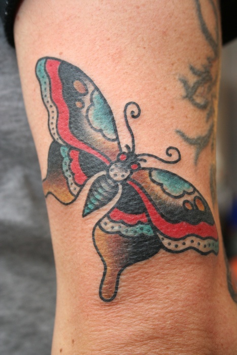 Colorful butterfly tattoo