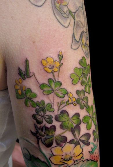 Colorful plant tattoo