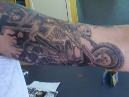 Cool tattoo with motorbike