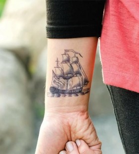 Cool wrist ship tattoo