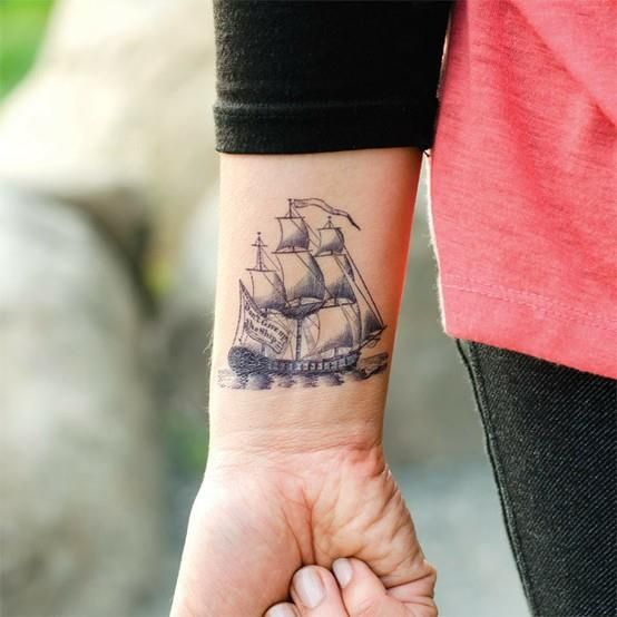 Cool wrist ship tattoo