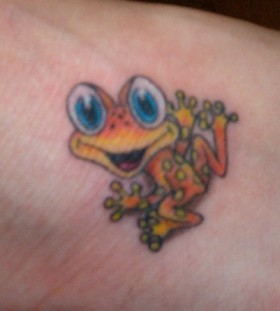 Cute little frog tattoo