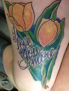 Cute orange tulips tattoo
