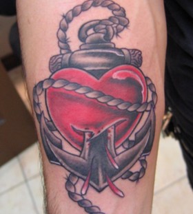 Cute red heart tattoo