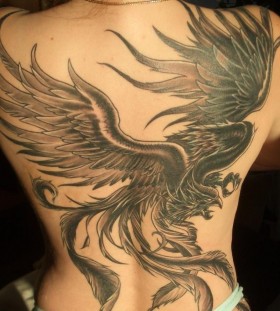 Eagle woman tattoo