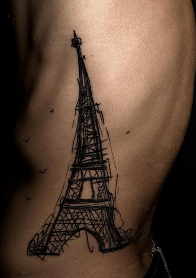 Eiffel-tower-sketch-tattoo