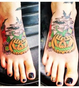 Foot halloween tatoo