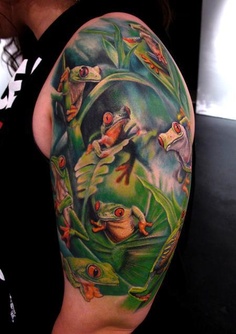 Frogs on the shoulder