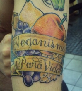 Fruits vegan tattoo