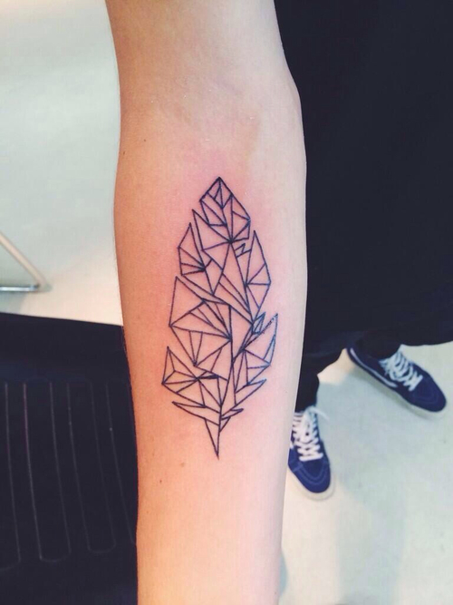 Geometric plant tattoo