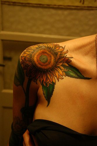 Gorgeous sunflower tattoo