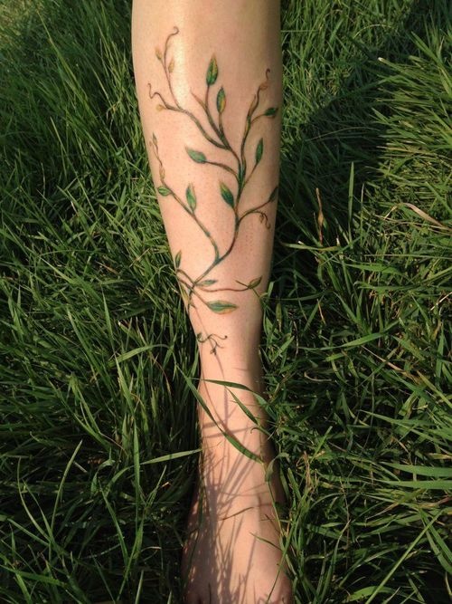 Grass plant tattoo