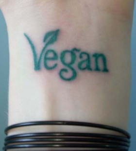 Green vegan tattoo