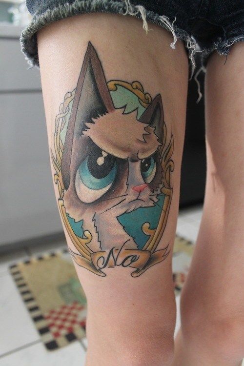 Grumpy cat tattoo