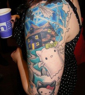 Hello Kitty halloween tatoo