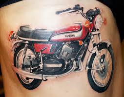 Impressive tattoo with motrobike