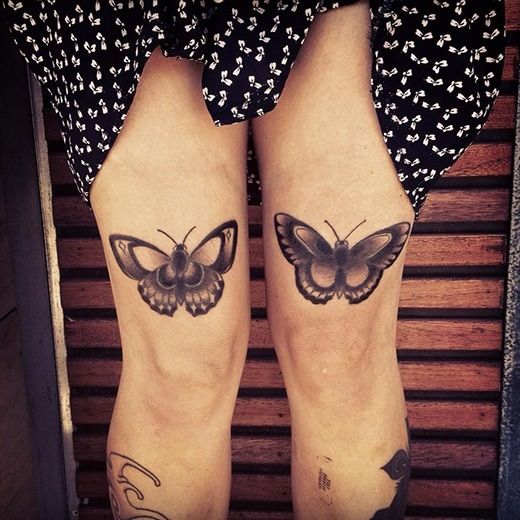 Knees bug tattoo