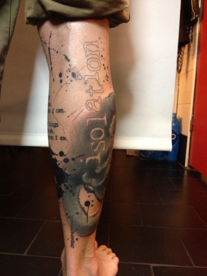 Leg tattoo by Pietro Romano