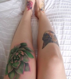 Legs plant tattoo