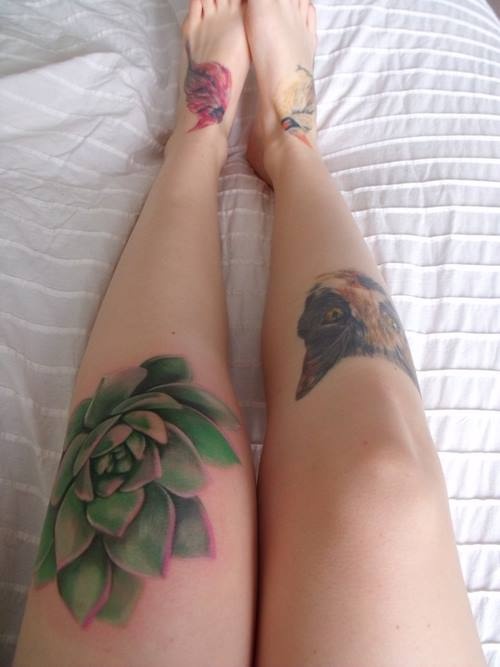 Legs plant tattoo