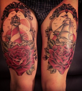 Legs ship tattoo